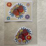 Magnesy na lodówkę- motyl i kwiaty - Cały zestaw