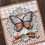 Najlepsze życzenia - motyl w ramce - Motyl turkus - detal I