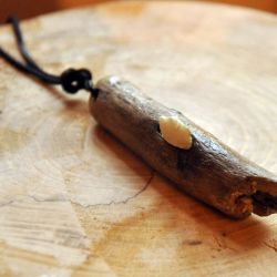 Wood+stone naszyjnik