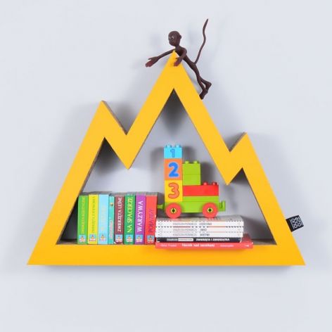 Półka na książki zabawki GÓRY | żółty