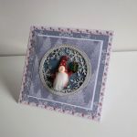 Kartka świąteczna Boże Narodzenie skrzat w śnieżynkach - Kartka świąteczna Boże Narodzenie skrzat w śnieżynkach