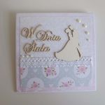 Kartka na ślub z koronką Para Młoda - Kartka na ślub z koronką Para Młoda