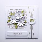 Pastelowa kartka na urodziny z kwiatami  - Pastelowa kartka handmade na urodziny