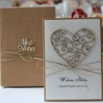 Rustykalna kartka ślubna z pudełkiem 6 - stylowa kartka ślubna