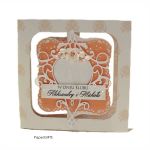 Beżowa Kartka Ślubna - Beżowo-różowa kartka ślubna