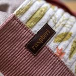 Beżowo-różowa patchworkowa listonoszka z kominem - 