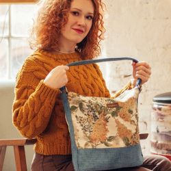 Boho bag żakardowa w kwiaty