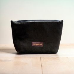 Ciemnooliwkowa kosmetyczka MAXI z weluru