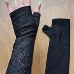 Rękawiczki czarne brokatowe - 