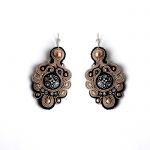 Kolczyki Beżowe z Czarnym - 