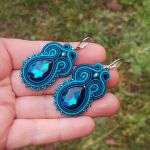 Kolczyki sutasz Granatowe Teal - 