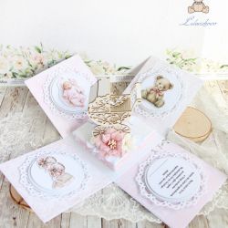 Exploding box chrzest "Baby Girl Rose" GOTOWY