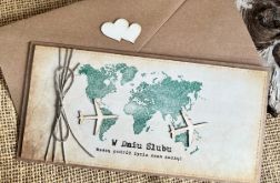 181,kartka na ślub z mapą do koperty