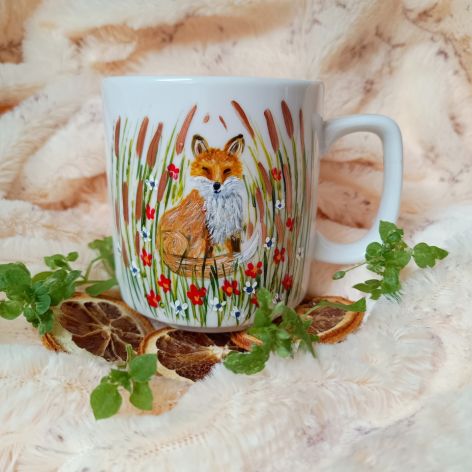 Kubek z liskiem ręcznie malowany 270 ml