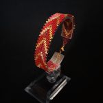 Zestaw Biżuterii "Red Chevron" - bransoletka z koralików na co dzień