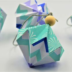 Bombka origami diament fajerweki i zygzaki 4 sztuki