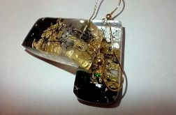 Powiew Jesieni II - kolczyki z żywicy i złota