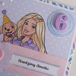 Personalizowana kartka urodzinowa Barbie z pieskiem - Personalizowana kartka urodzinowa Barbie z pieskiem