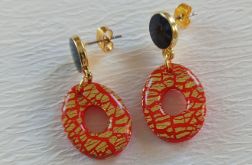 "Elektra I" - kolczyki z gliny polimerowej.