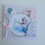 Personalizowana Kartka na urodziny roczek ręcznie robiona Elsa Kraina Lodu - Personalizowana Kartka na urodziny roczek ręcznie robiona Elsa Kraina Lodu
