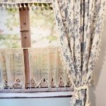 Zasłona lniana kwiaty blue jeans boho z frędzlami tunel 150/250cm - 