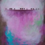 Drzewa w fioletach-obraz akrylowy - 