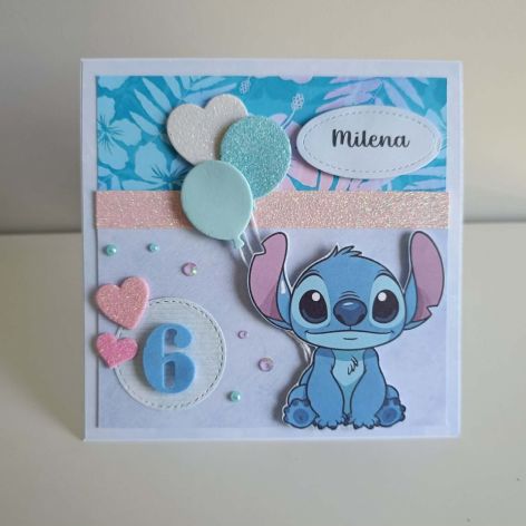 Kartka na urodziny Stitch 3