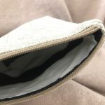 Kosmetyczka materiałowa solidna, stylowa ,22x16x7cm,jasnobeżowa. - 