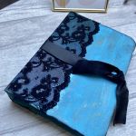 Ręcznie robiony niebieski pamiętnik notes lub album - ręcznie robiony pamiętnik