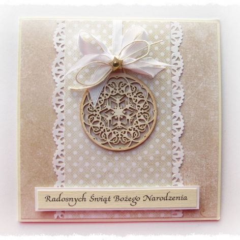 Kartka świąteczna z bombką