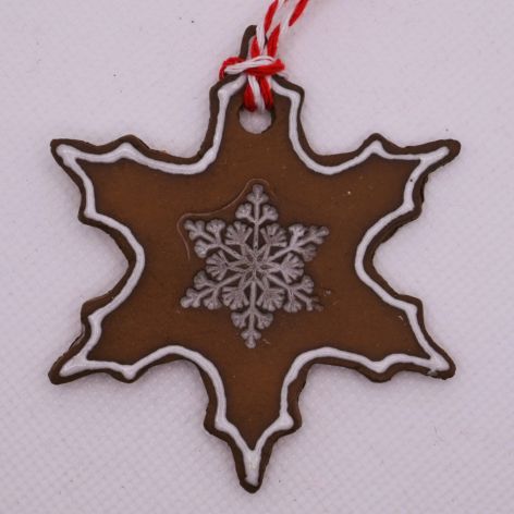 Ceramiczny pierniczek śnieżynka
