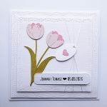 Wyjątkowa kartka ślubna z tulipanami handmade - Kartka ślubna z tulipanami handmade