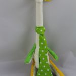 Żyrafa - zielony krawat w groszki - 