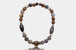 Agat,tygrysie oko,hematyt bransoletka