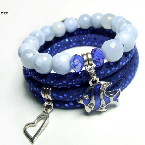 BLUE CHALCEDON - zestaw bransoletek