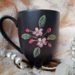 Ręcznie malowany mazurek na kwitnącej jabłoni kubek 400 ml.  - ręcznie malowane