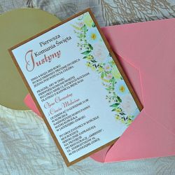 Zaproszenie komunijne - Wiosenne Kwiaty 4