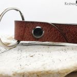 Brelok męski skórzany brązowy wiśniowy  - 