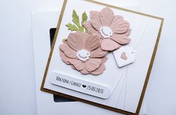 Stylowa kartka ślubna ręcznie robiona