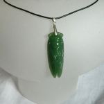 Cykada symbol długowieczności zielony jadeit - 