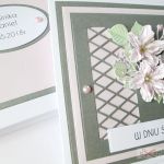 Kartka W DNIU ŚLUBU z różowymi kwiatami #1 - Szaro-różowa kartka ślubna w pudełku