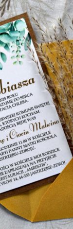 Zaproszenie Komunijne - Eukaliptus 3