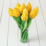 TULIPANY BAWEŁNIANE żółty bukiet - bukiet żółtych tulipanów