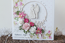 Ślubna kartka w jasnej kolorystyce v.3