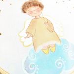 aniołek na chmurce, obrazek dla dziecka - anioł dla dziewczynki na prezent