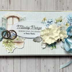 Ślubna błękitna kartka 