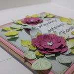Kartka dla babci - różowe kwiatki (3) - Kwiatki 3D