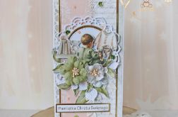 Kartka na chrzest roczek "PeachBabyBoy"GOTOWY