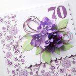 Kartka URODZINOWA z fioletowymi kwiatami - Kartka na urodziny z fioletowymi kwiatami