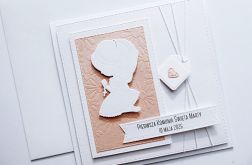 Delikatna kartka na Komunię dla dziewczynki